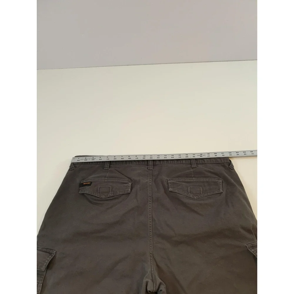 Ariat Rebar Cargo Shorts Mens 42 Gray M4 Relaxed Utility Workwear Cotton Blend - Picture 9 of 16